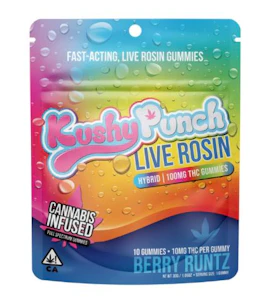 KUSHY PUNCH - Kushy Punch Live Rosin 10pk Gummies Berry Runtz