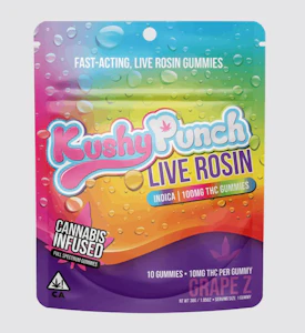 KUSHY PUNCH - Kushy Punch Live Rosin 10pk Gummies Grape Z