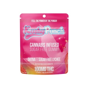 KUSHY PUNCH - SUGAR FREE SATIVA - LYCHEE 100MG - KUSHY PUNCH