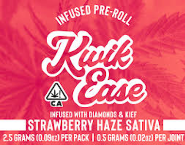 KWIK EASE - KWIK EASE | STRAWBERRY HAZE - 5PK INFUSED | PREROLL | 2.5G