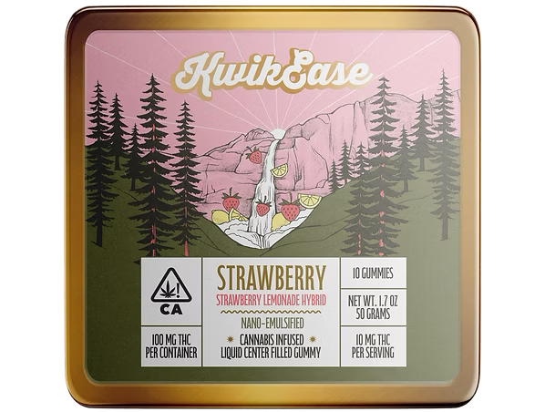 Kwik Ease | Strawberry | Hybrid | Liquid Center Gummies
