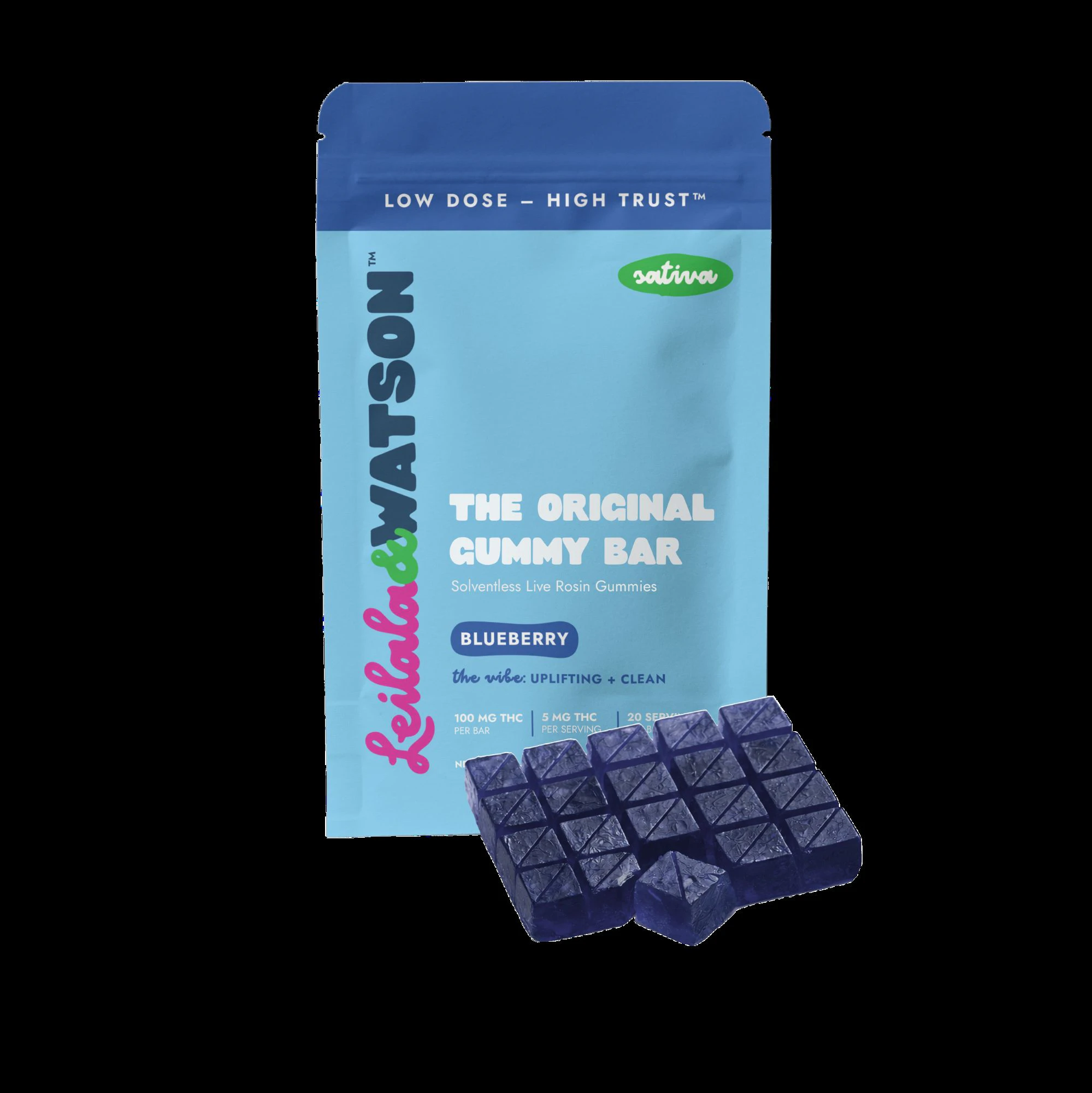 Leilala & Watson - Leilala & Watson - Blueberry - Rosin Gummy Bar - 20 x 5mg Main Image