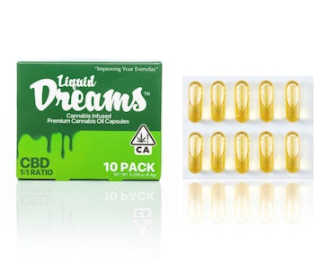 LIQUID DREAMS - Liquid Dreams | 50mg CBD 1:1 Ratio Capsules - 10ct