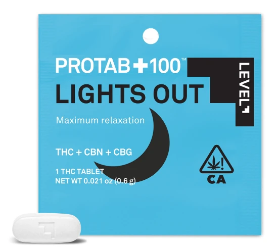 LEVEL - LEVEL - CAPSULE - Lights Out - Protab+100 - THC:CBN:CBG - 1PC Main Image