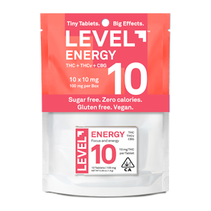 LEVEL+ - LEVEL 10 Energy (S) | 10:5:3 THC:THCv:CBG 10pk Tablet | LEVEL
