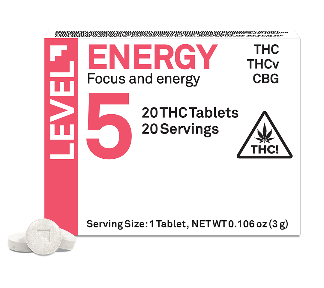 LEVEL 5 ENERGY (THC:THCV:CBG) 20pk - 100mg Edible