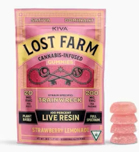 Lost Farms - Lost Farms-Train Wreck-Strawberry Lemonade-High Dose-Live Resin-Gummies-10 Pieces-200mg THC