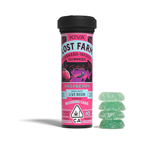 LOST FARM - Raspberry (Live Resin Infused) Gummies - 100mg (I) - Lost Farms