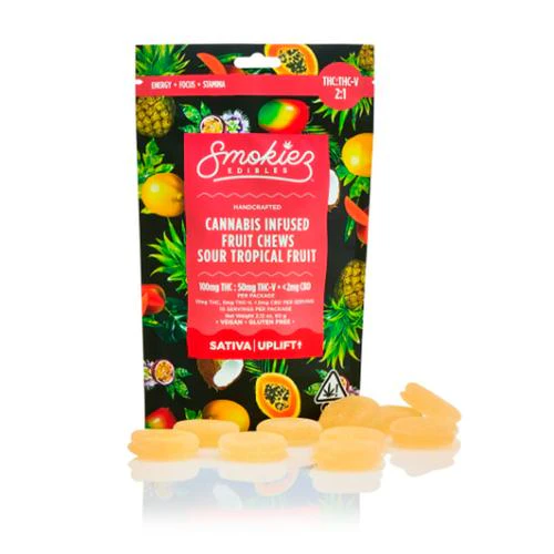 SMOKIEZ - [Smokiez] THC:THCV Fruit Chews - 150mg - 2:1 Sour Tropical Fruit (S) Main Image