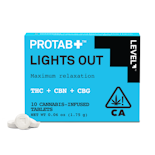 LIGHTS OUT THC 22mg : CBN 4.5mg : CBG 2.6mg : CBD 5mg ProTab (10 pack) - Level