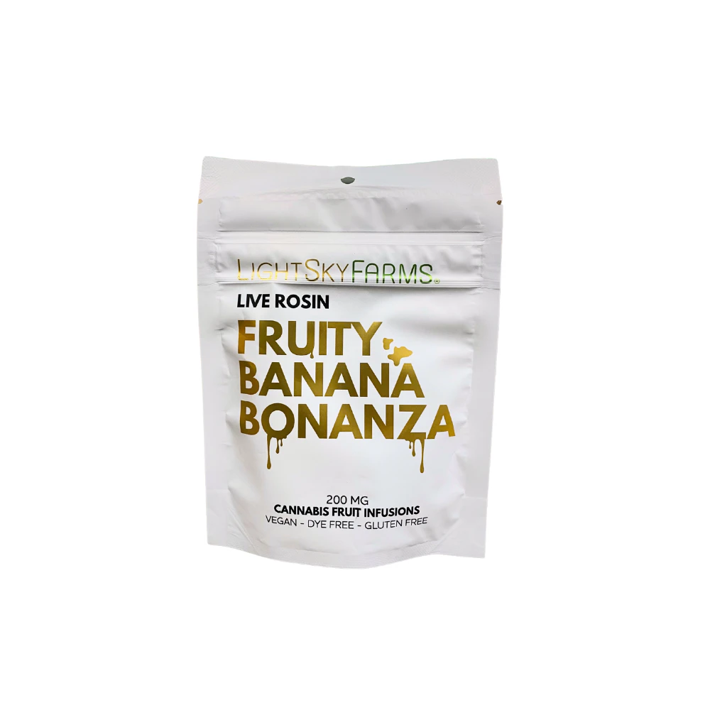 Light Sky Farms - Fruity Banana Bonanza 200mg Live Rosin Gummies - LIGHTSKY FARMS Main Image
