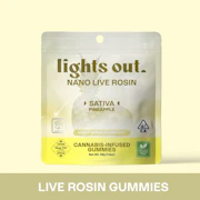 LIGHTS OUT: Pineapple Live Rosin Gummies 10-Piece/100mg (S)