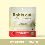 LIGHTS OUT: Strawberry Live Rosin Gummies 10-Piece/100mg (S)