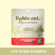LIGHTS OUT: Strawberry Live Rosin Gummies 10-Piece/100mg (S)