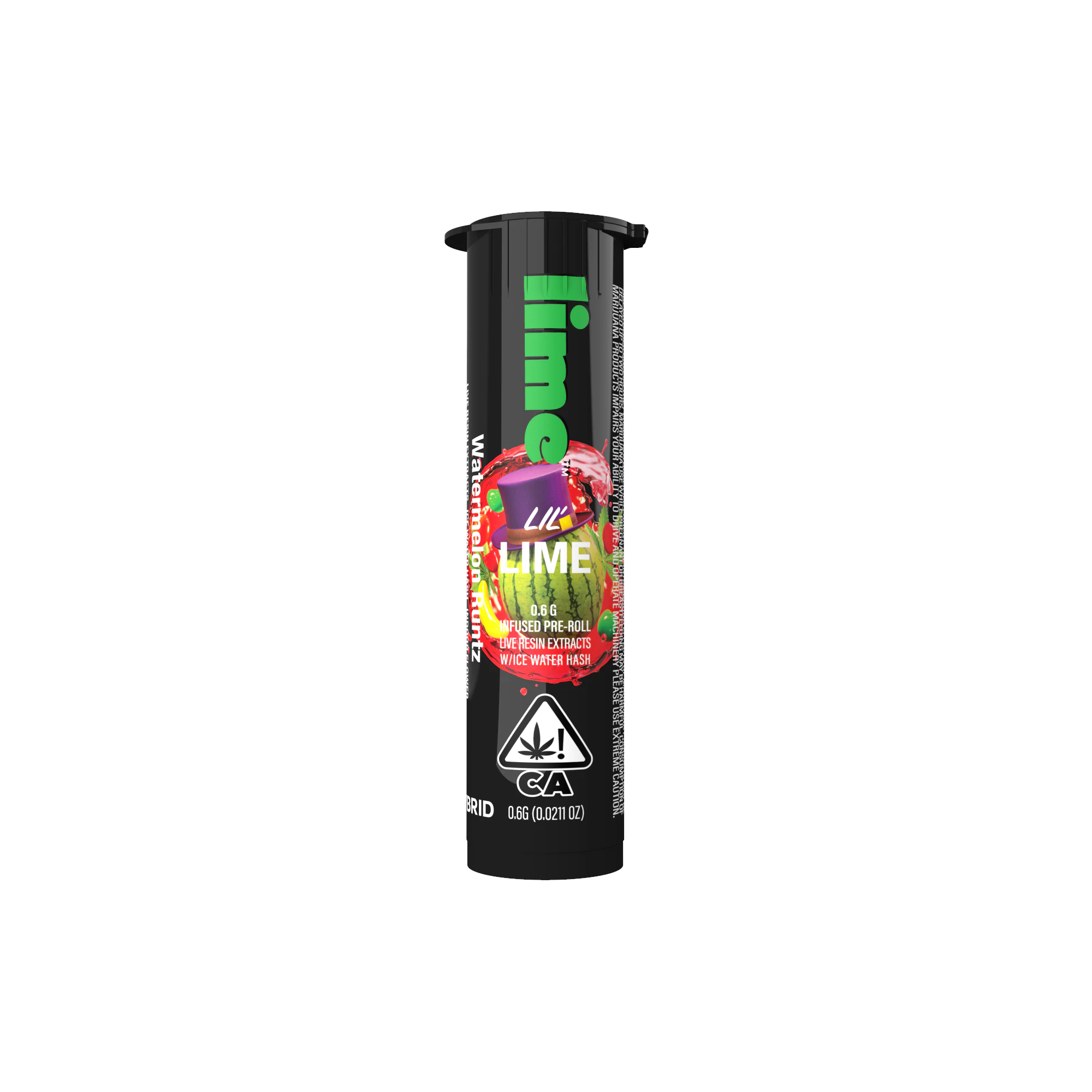 Lime - Lime - Lil - Watermelon Runtz (H) - Hash Infused Joint - 0.6g Main Image