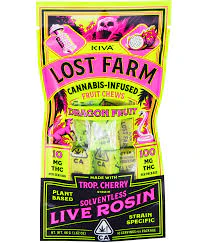 Lost Farm - [Lost Farm] Live Rosin Chews - 100mg - Dragon Fruit Tropical Cherry (S/H) Main Image