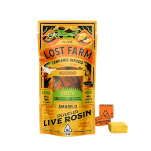 Kiva Confections - LOST FARM - MANGO THCV CHEWS 100MG - KIVA CONFECTIONS