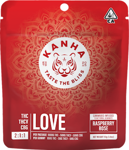 KANHA - Kanha- Love- Raspberry Rose Gummies- 2:1:1 (THC/THV/CBG)