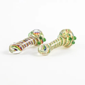 3.5" Fumed Rainbow Ribbon Spoon Pipe