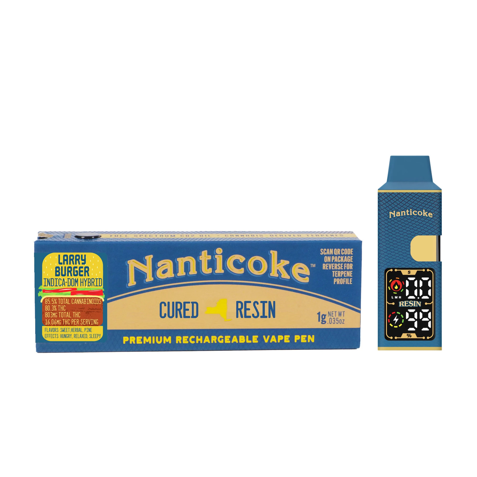 Nanticoke - Nanticoke - Larry Burger - Cured Resin - 80.3%THC - 1.0g - AIO Vape Pen Main Image