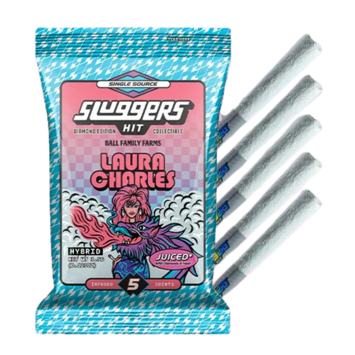 Sluggers Hit - Laura Charles (H) | .7g 5pk Diamond Infused Prerolls | Sluggers Main Image