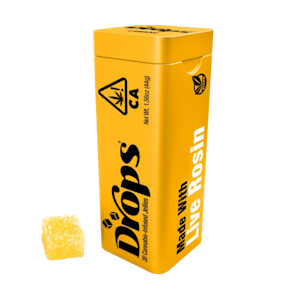 DROPS - Lemon (Sour Strawberry) (S) | 20pk Active (5mg THC) Live Rosin Jellies 100mg | Drops