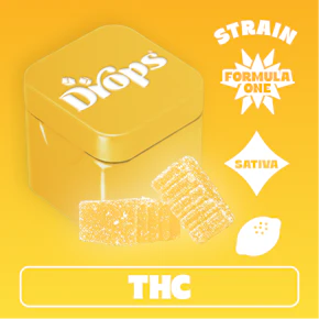 Drops | Live Rosin Gummies | Lemon | Formula One | 100mg