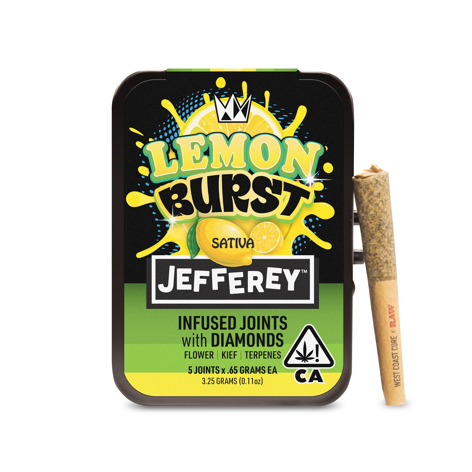 West Coast Cure Lemon Burst Jefferey Infused Joints 5-Pack 3.25g