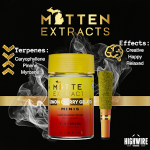 MITTEN EXTRACTS - Mitten Extracts Lemon Cherry Gelato Infused Preroll 5pk 3.5g