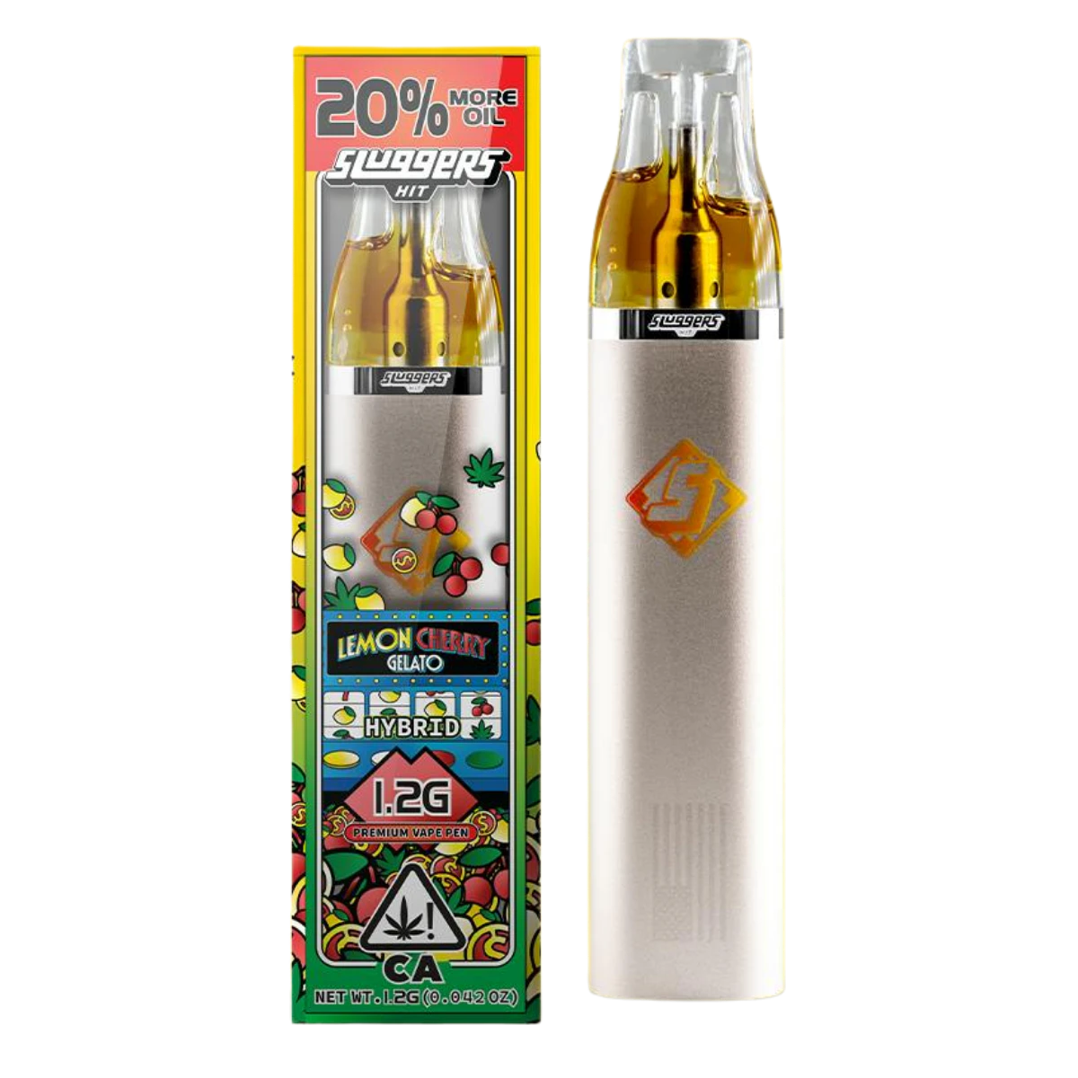 Sluggers Hit - Lemon Cherry Gelato (H) | 1.2g Live Resin AIO Vape | Sluggers Hit Main Image