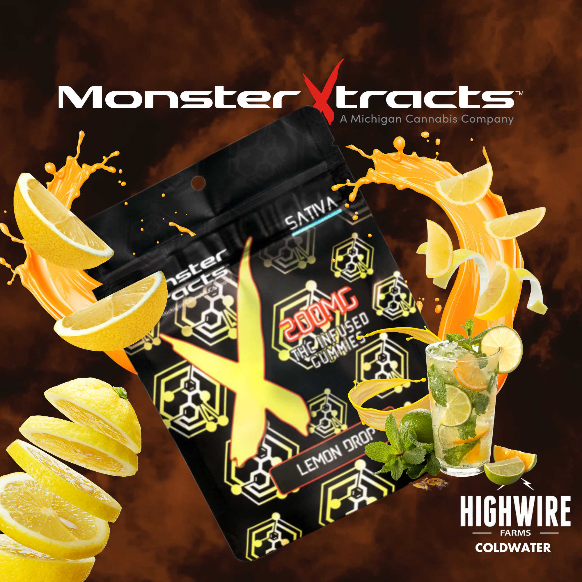 Monster Xtracts - Monster Gummies Lemon Drop 200mg (Sativa) Main Image