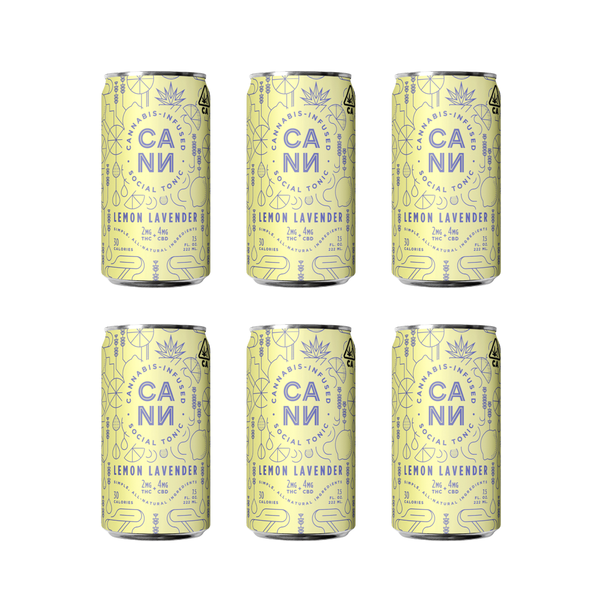 Lemon Lavender | 8oz (6pk) 2:4 THC:CBD Social Tonic Bever