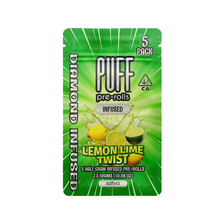 PUFF - PUFF Lemon Lime Twist Diamond Infused Pre-Roll 5-Pack 2.5g Main Image
