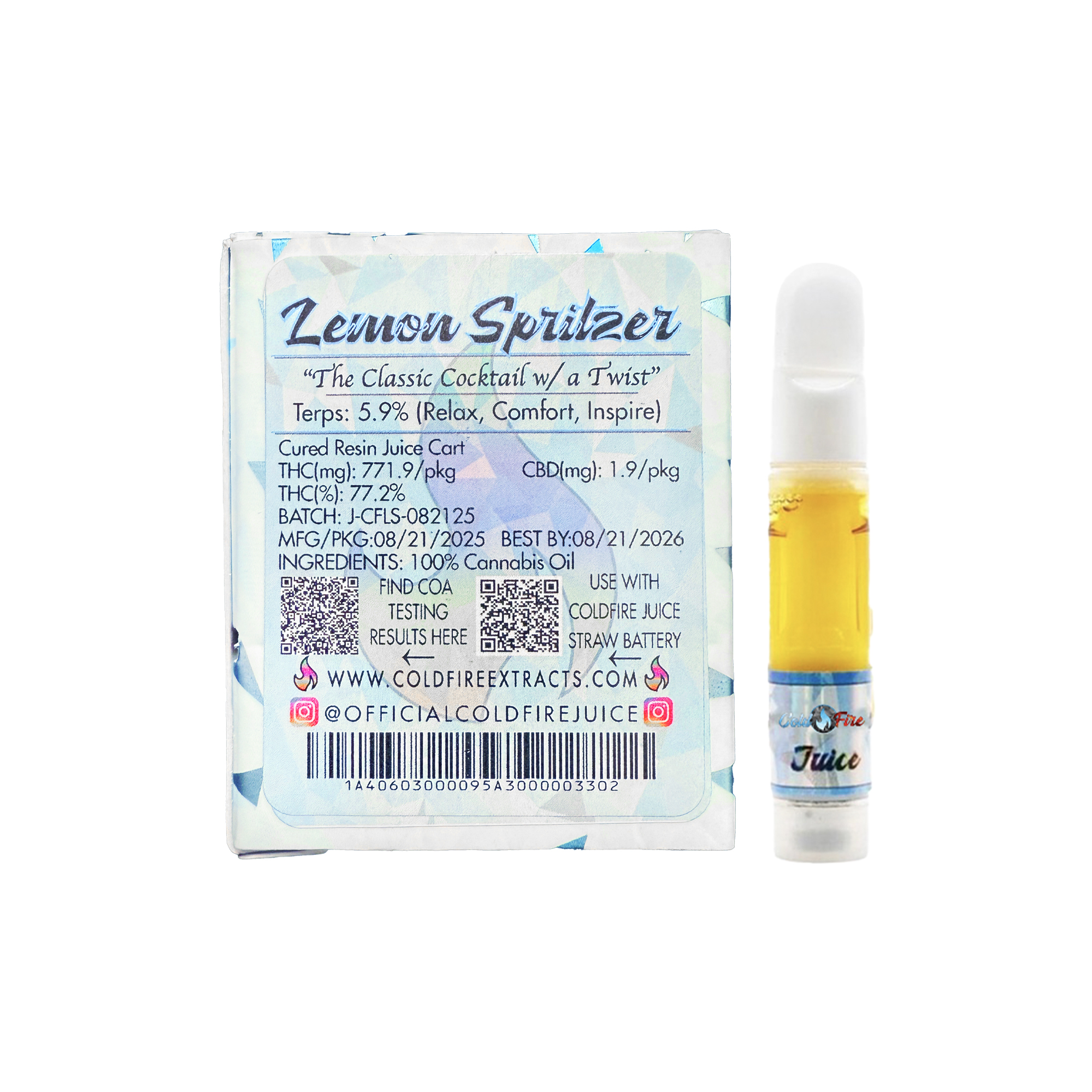 ColdFire Lemon Spritzer Cured Resin Juice Cartridge 1.0g