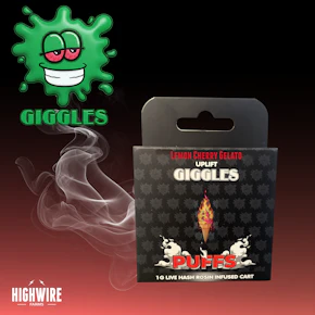 Giggles Puffs Hash Rosin Infused Cart Lemon Cherry Gelato 1g