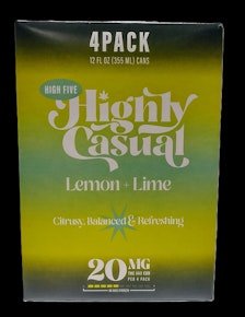 Highly Casual | Seltzer | Lemon + Lime 4-Pack | 8mg