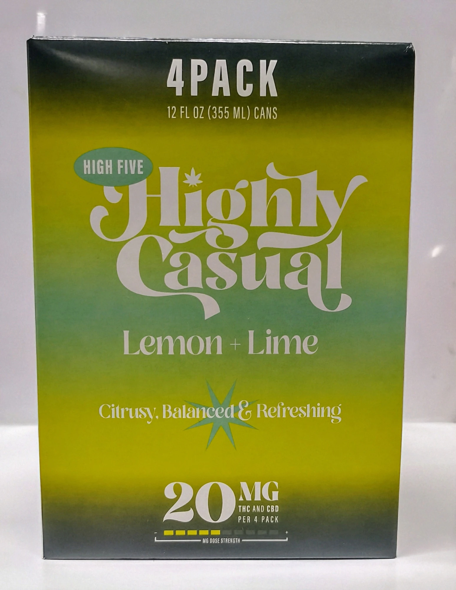 Highly Casual - High Five | Seltzer | Lemon + Lime 4-Pack | 20mg (1:1) Main Image