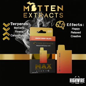MITTEN EXTRACTS - Mitten Extracts MAX Disposable Lemon Cherry Gelato 3g