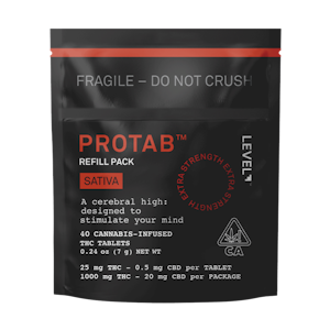 LEVEL+ - Protab+ Sativa (S) | Refill Pack (40pk) 25mg Tablets | Level