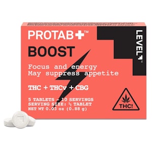 LEVEL+ - Boost PROTAB+ | Edibles | Pills | 5pcs | 20mg