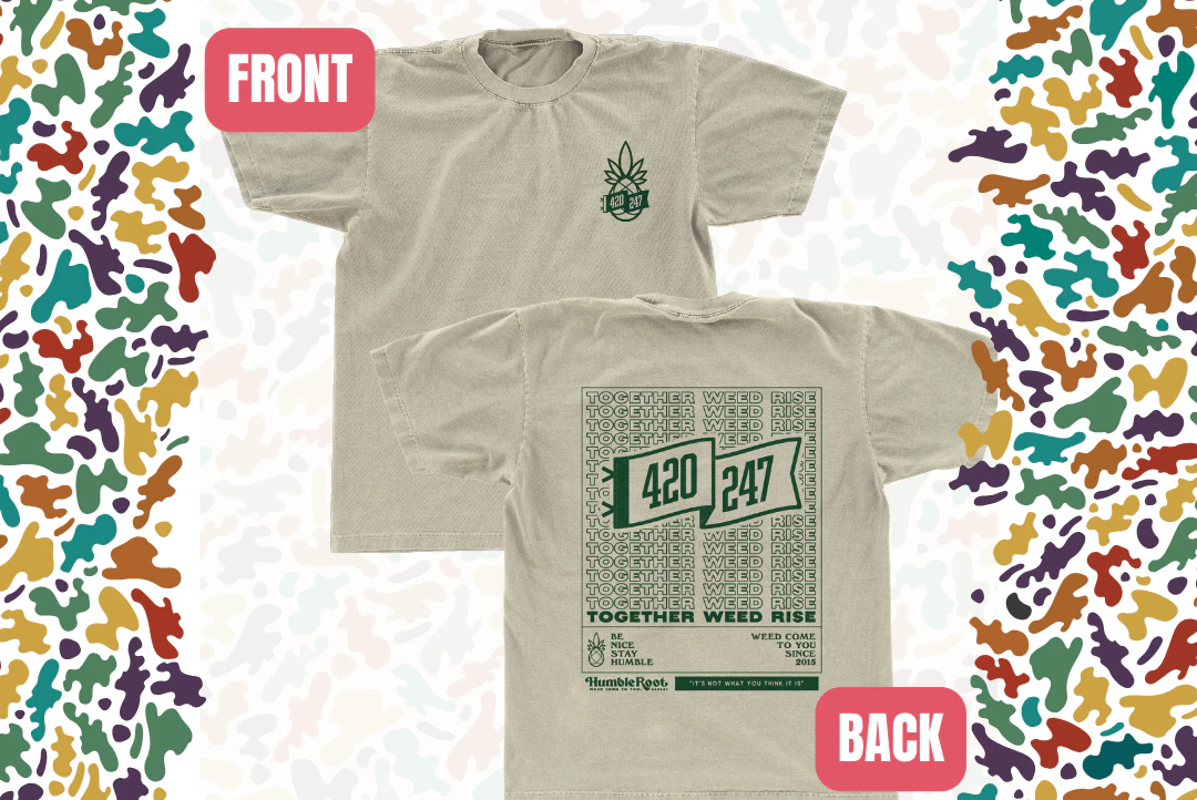 Humble Root - * (3XL) Cream 420 24/7 T-Shirt - Humble Root Main Image