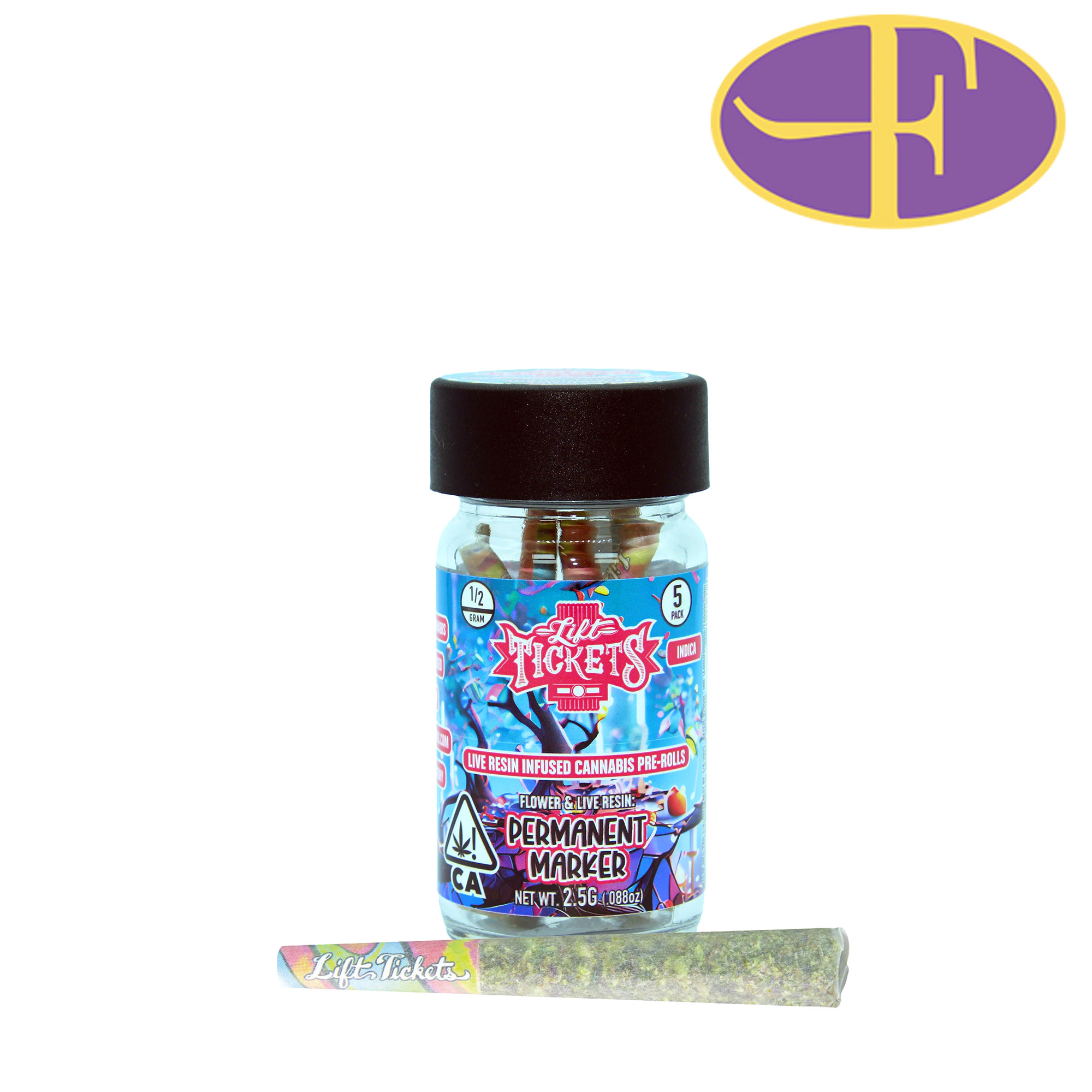 Lift Tickets - Permanent Marker Live Resin Infused Pre-Roll Pack (5pk) Main Image