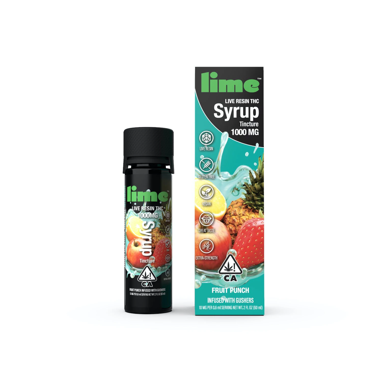 Lime - Lime - THC Syrup - Fruit Punch Gushers- Tincture - 1000mg Main Image