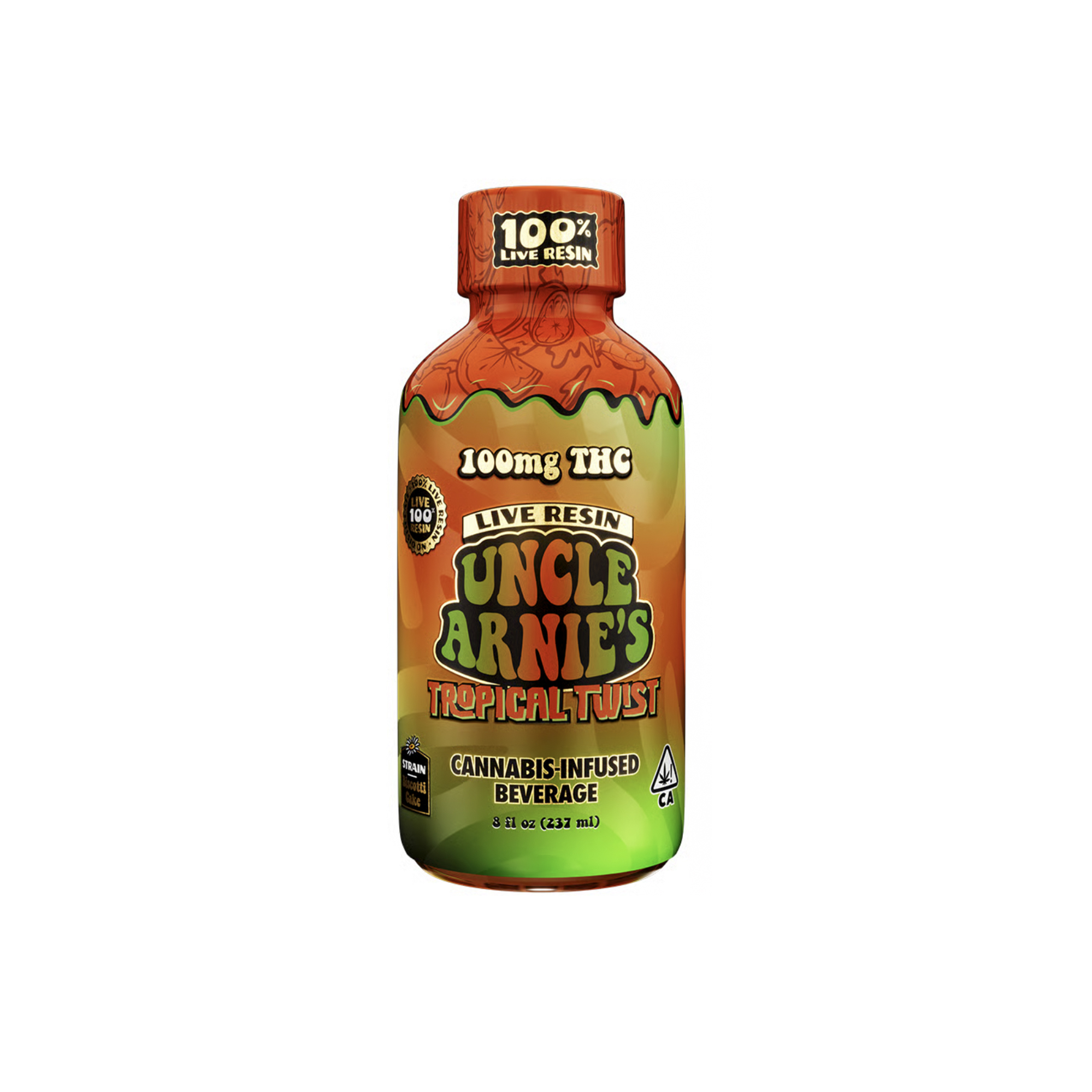 Uncle Arnie's Tropical Twist Live Resin Infused Beverage 100mg 8oz