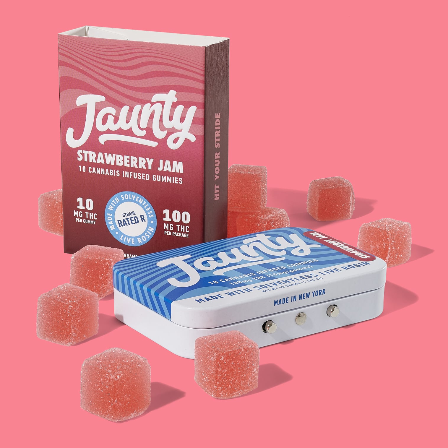 Strawberry Jam Solventless Live Rosin Gummies 10pk  -B6