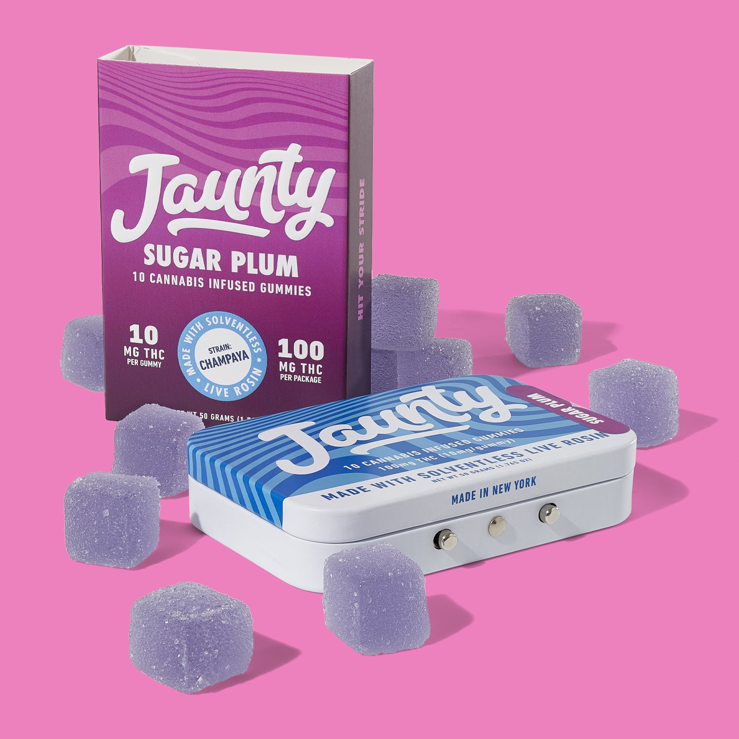 Sugar Plum Solventless Live Rosin (Gummies) 10pk Tin   |  Jaunty   -C6