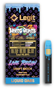 Legit Labs - Legit Labs Post-less Disposable - White Runtz Live Resin - 1g