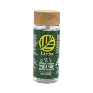 LIVIN SOLVENTLESS - Master Kush 2.5g 5 Pack Bubble Hash Infused Mini Pre-Rolls - Livin Solventless