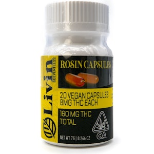 LIVIN SOLVENTLESS - THC 200mg 20 Pack Rosin Capsules - Livin Solventless