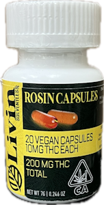 LIVIN SOLVENTLESS - THC 200mg 20 Pack Rosin Capsules - Livin Solventless